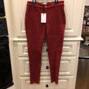 NWT! Robert Graham Rust Red Suede Pants